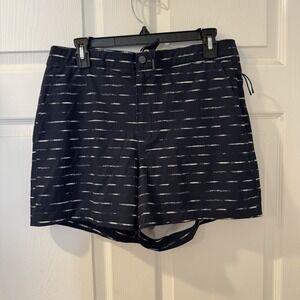 VRST Slim Fit Resort short Navy With Cream Stripe - Swim Or Casual Wear Sz M